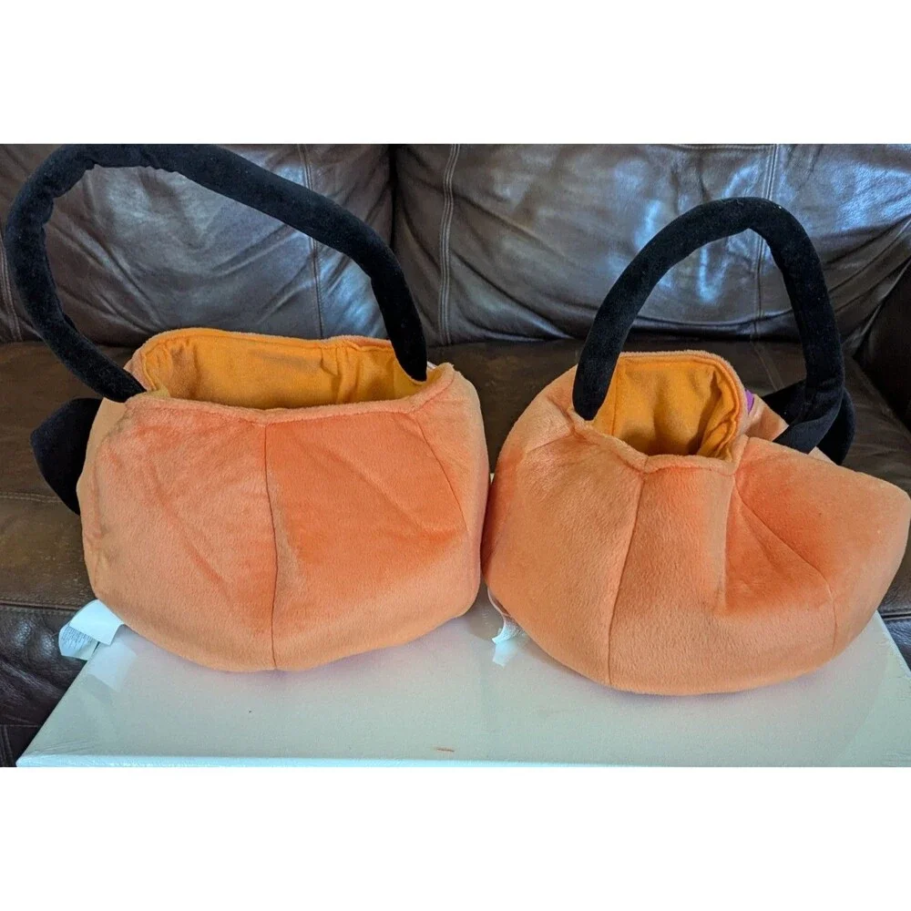 Set Of 2 Y2K Disney Catalog Tigger Vampire Bat  Halloween Plush Pumpkin Bag Sack